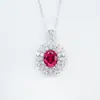 Collar de Plata de Ley 925 Esmeralda de Cultivo Halo de Girasol Lujo Ligero Sensación de Alta Gama Resistente al Color Fuente de Fábrica para Mujeres