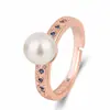 Japón y Corea del Sur Lujo Ligero Forma de Media Luna con Diamantes Completos Juego Pulsera de Perlas Venta al por Mayor Transfronteriza 529 Chapado en Plata Oro K Juego de 4 Piezas