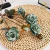 Flores Artificiales Personalizadas con 6 Cabezas de Flores de Rosa, Flores para Decoración del Hogar, Arreglos Florales para Bodas, Fabricante de Accesorios para Fotografía