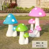 Ornamentos de Cogumelos Grandes para Simulação Escultura de Planta em Fibra de Vidro para Exterior Decorações de Paisagismo de Jardim para Venda de Vilas Verdes