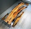 # Mesa de Rio em Resina Epóxi Madeira Maciça Placa Grande Mesa de Chá Mesa de Chá Oceânica Mesa de Jantar Mesa de Café Placa Inteira Mesa de Escritório Chá