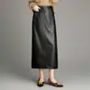 Falda auténtica de cuero genuino Haining para mujer, colección primavera/otoño 2026, media falda de piel de oveja, estilo otoño/invierno, falda tubo ajustada de un paso, moderna