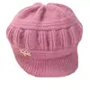 Chapéu Quente com Aba Larga para Mães de Meia-Idade e Idosas, Chapéu de Tricô de Vovó para Outono e Inverno, Forrado com Fleece e Espesso, Peça Única