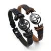 Venta al por mayor de joyería transfronteriza 2018 nuevo brazalete para hombre Pulsera de cuero Corona Negra joyería de mano punk