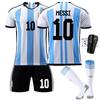 2223 Uniforme de Fútbol de Estadio de Argentina No. 10 Messi No. 11 Di María No. 22 Baile de Adultos Laura Kidsren