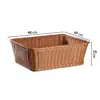 Prato de frutas inclinado de rattan, cesta de frutas de imitação de rattan, cesta de armazenamento de lanches, cesta de exposição de rattan, cesta de feira, cesta de exposição para casa de temporada