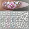 Adhesivo Transfronterizo Nuevo para Arte de Uñas 5D en Relieve Flor de Cristal Tridimensional Jalea Camelia Flor de Cuatro Pétalos Adhesivo Decorativo para Uñas