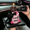 2026 Día de San Valentín Qixi decoración de pastel estilo ins negro y rosa topper pareja confesión corazón tarjeta de amor inserto