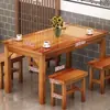 Mesa y silla de restaurante combinación madera maciza mesa y silla de comida rápida puesto de snacks barbacoa puesto de fideos mesa y silla puesto de comida restaurante de desayunos mesa carbonizada
