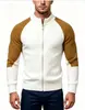 2026 Comércio Exterior Outono/Inverno Masculino Gola Alta Bloco de Cores Zíper Suéter Malha Tamanho Plus Moda Casual Jaqueta Cardigan