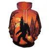 20.24 millones Festival Sagrado Transfronterizo Europa y Estados Unidos Impresión Digital 3D Bigfoot Personalizado Holgado Sudadera con Capucha para Hombre