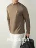 ¡Ligero y Elegante Maduro! Camiseta Modal tipo Nube 260g Bordada en Relieve para Hombre Casual Otoño e Invierno Cuello Medio Camiseta Interior