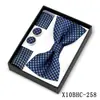 Corbata de moño Estilo Nuevo, Pañuelo Cuadrado, Gemelos Caja de Regalo Set de 3 Piezas, Accesorios de Camisa de Moda para Hombre, Hebilla de Corbata de Moño Multicolor