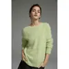 Roupas Zhengqite/Outono/Inverno 2026 Gato Roxo Lã e Caxemira Mistura Peça Única Sem Costura Suéter de Lã
