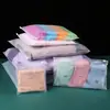 En stock bolsa con cierre esmerilada al por mayor bolsa de plástico para ropa versión horizontal 28*15 calcetines ropa interior ropa bolsa de embalaje sellada