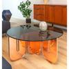 Procesamiento y Personalización de Muebles Acrílicos, Mesa Redonda Transparente, Cubierta de Mesa de Vidrio Templado, Fabricante de Mesa de Café Personalizada para Apartamentos Pequeños Hecho a Mano