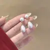 Pendientes de Plata Aguja Minimalistas y Únicos Estilo Francés Clásico Niche con Borla de Gota de Agua y Perlas, Dulces, Elegantes, Modernos y Frescos