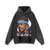 Suéter con capucha lavado y desgastado con estampado de retrato de calle principal de Europa y América, marca de moda de hip hop para hombres y mujeres, top casual transfronterizo