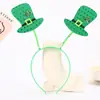 Faixa de cabeça para Festival Irlandês faixa de cabeça de trevo verde fivela de cabelo para festival de São Patrício faixa de cabeça de chapéu pequeno atacado