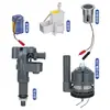 Válvula de Drenaje Automática para Inodoro, Juego Completo de Accesorios para Tanque de Agua de Baño, Válvula Neumática de Descarga y Entrada de Agua, Tanque de Inodoro de Perfil Bajo