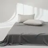 Otoño e Invierno Color Puro Terciopelo de Leche Cama Sábanas de Cama Pieza Única Forro Polar Cálido Terciopelo Coral Colcha Simple Doble Juego de Tres Piezas Dormitorio