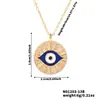 Collar de Disco Ojo de Diablo con Goteo de Aceite Azul Full Diamante Brillante y Exquisito Estilo Hip-Hop Coreano