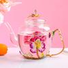 Lujo Ligero de Alta Gama Esmalte Tetera de Kung Fu Taza de Té Juego de Té Traje Tetera de Vidrio Resistente al Calor Tetera Doméstica Taza de Té
