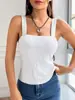 2025 Moda Nueva Transfronteriza Europea y Americana Primavera y Verano Color Sólido Jacquard Delgado Sexy Camisola de Mujer Verano