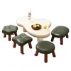 Banqueta Pequena para Uso Doméstico na Sala de Estar, Banqueta de Sofá Pequena de Luxo Leve com Capa Macia, Banqueta Baixa, Banco Pequeno Resistente e Durável, Banqueta Simples para Trocar de Sapatos