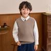 Concéntrate en Chaleco de suéter de lana 100% para niños, chaleco sin mangas para niños y niñas, engrosado, niña, flor, estilo coreano, chaleco de punto