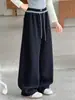 Pantalones casuales nuevos de otoño para niñas, con cintura de parche bordada, pierna ancha curva, pantalones de chándal de primavera y otoño para niñas, pantalones largos de moda