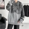 Tricô de Gola Redonda para Homens 2024 Inverno Novo Tricô para Homens Pulôver de Gola Redonda Tricô Caju Flor Tie-Dye Tamanho Grande Top