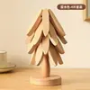 Alfombrilla Aislante para Árbol de Navidad de Gama Alta Madera Maciza Mesa de Comedor Creativa Forma de Árbol Pequeño Posavasos Antiescaldado Base para Ollas Base para Tazones