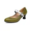 Zapatos Nuevos Lolita para Mujer 2025 Combinación de Colores Correa de Viaje Zapatos de Boca Baja Zapatos de Tacón Medio Grueso Tallas 32-48 talla extra Zapatos de Comercio Exterior