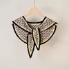 Chal Estilo Pintura al Óleo con Colgante de Perla, Chal Pequeño para Hombros para Mujer, Cuello Falso Decorativo de Anacardo de Alta Gama, Chaleco para Habitación con Aire Acondicionado