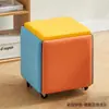 Mesa de Centro Multifuncional em Formato de Cubo Economizadora de Espaço para Salas de Estar Pequenas, Mesa de Centro Combinada Espessada, Banqueta Baixa com Armazenamento, Mesa de Jantar, Banqueta Cinco em Um