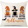 Funda de Almohada Halloween Calabaza Divertida Transfronteriza Amazon Estampado de Lino Funda Decorativa para Cojín de Sofá del Hogar