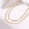 Collar multicapa de metal retro transfronterizo para mujer, cadena de pato personalizada sencilla de lujo para collar de alta gama con cadena de clavícula.