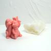 Molde de Silicone para Vela Perfumada de Coelho Casal Tridimensional DIY Coelho de Desenho Animado Abraço Gesso Ornamento Molde