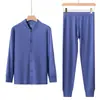 Ropa de Otoño y Pantalones para Mujeres de Mediana Edad y Mayores Cárdigan de Algodón Holgado Talla Grande Ropa Interior Térmica Básica para Papá Traje para Hombre para Mamá