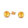 Aretes de joyería de acero de titanio moda coreana exquisitos importados aretes anillo pequeñas cuentas doradas venta al por mayor CF068