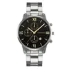 Reloj de Cuarzo con Correa de Acero de Tres Ojos en Stock del Fabricante, Modelo Nuevo con Calendario, Reloj de Moda de Negocios para Hombre, Reloj de Exportación de Moda para Hombre