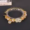Pulsera de Cristal Amarillo Torre Natural para Mujer, Pulsera de Cristal Amarillo Zakiram de Lujo Ligero de Moda para Transferencia de Fortuna Pixiu al por Mayor