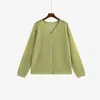 Cardigã Básico Fino de Tricô Feminino Plus Size Estilo Outono 2026 Para Mulheres Plus Size Cor Sólida Versátil Peça de Sobrepor Outerwear 23812
