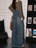 Jeans Retro Americanos de Pierna Ancha para Mujer, Nuevo Estilo de Primavera, Tiro Alto, Adelgazantes, Caídos, Casuales, Holgados, de Pierna Recta, Pantalones de Largo Hasta el Suelo