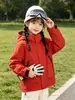 Jaqueta infantil para atividades ao ar livre outono e inverno roupa pai e filho nova roupa infantil meninos meninas roupas alunos do ensino fundamental jaqueta com forro de fleece crianças mais velhas