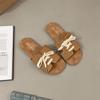 Estilo coreano Versátil Retro Casual para Mujer 2025 Primavera Nuevo Conjunto Moda Zapatillas Perezosas Sandalias Planas