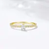 Anillo de Plata de Ley S925 con Forma de Gota de Agua Pavimentado con Diamantes para Mujer Diseño de Nicho Transfronterizo Europeo Americano Lujo Ligero Forma de Pera Zirconia Anillo Banda para el Dedo Índice