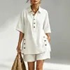 Conjunto de Dos Piezas de Camisa de Manga Corta y Pantalones Sueltos para Mujer, Nuevo de Comercio Exterior Transfronterizo de Amazon, Más Vendido para Otoño e Invierno 2026