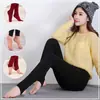 Atacado Transfronteiriço Outono e Inverno Leggings Elásticas Escovadas de Camada Única para Emagrecer, Meia-Calça Peça Única Feminina com Lã Interna